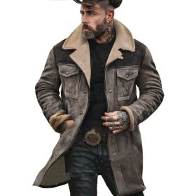 Suede Multicolor Jacket Multi-pocket Zipper (Option: Gray-XL)