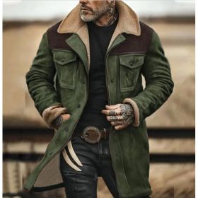 Suede Multicolor Jacket Multi-pocket Zipper (Option: Green-S)