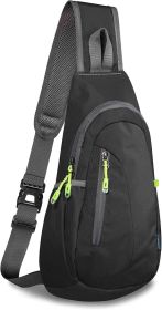 Small Sling Bag, Lightweight Crossbody Backpack for Men Women, Shoulder Bag for Sports and Outdoor (Color: Black)