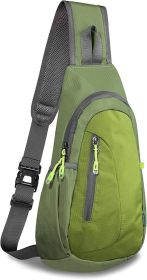 Small Sling Bag, Lightweight Crossbody Backpack for Men Women, Shoulder Bag for Sports and Outdoor (Color: Army Green/Grass Green)