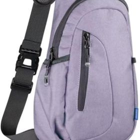 Small Sling Bag, Lightweight Crossbody Backpack for Men Women, Shoulder Bag for Sports and Outdoor (Color: Z1-canvas, Light Purple)