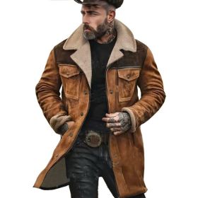 Suede Multicolor Jacket Multi-pocket Zipper (Option: Camel-3XL)