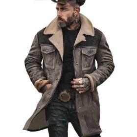 Suede Multicolor Jacket Multi-pocket Zipper (Option: Gray-3XL)