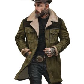 Suede Multicolor Jacket Multi-pocket Zipper (Option: Army Green-2XL)