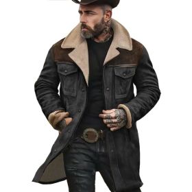 Suede Multicolor Jacket Multi-pocket Zipper (Option: Black coffee-XL)